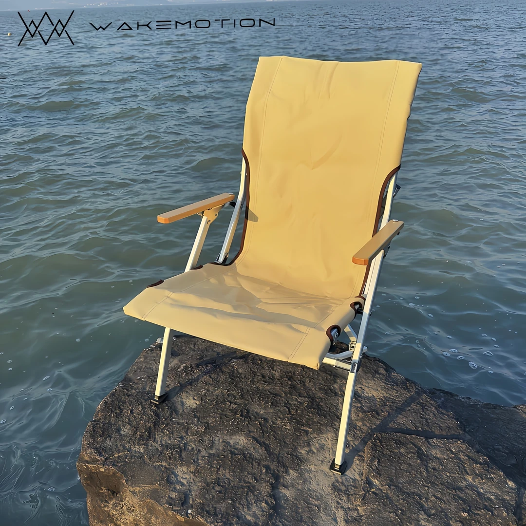 户外露营海狗椅高品质高背铝合金折叠椅稳定舒适榉木高承重