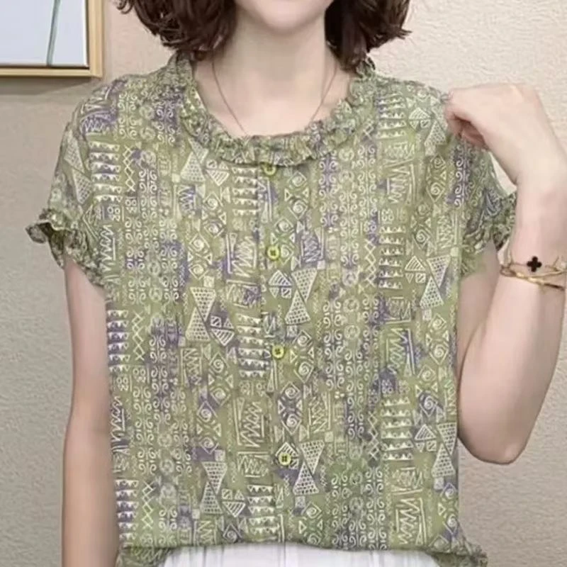 夏季气质新款洋气百搭减龄设计时尚短袖妈妈女显T恤上衣