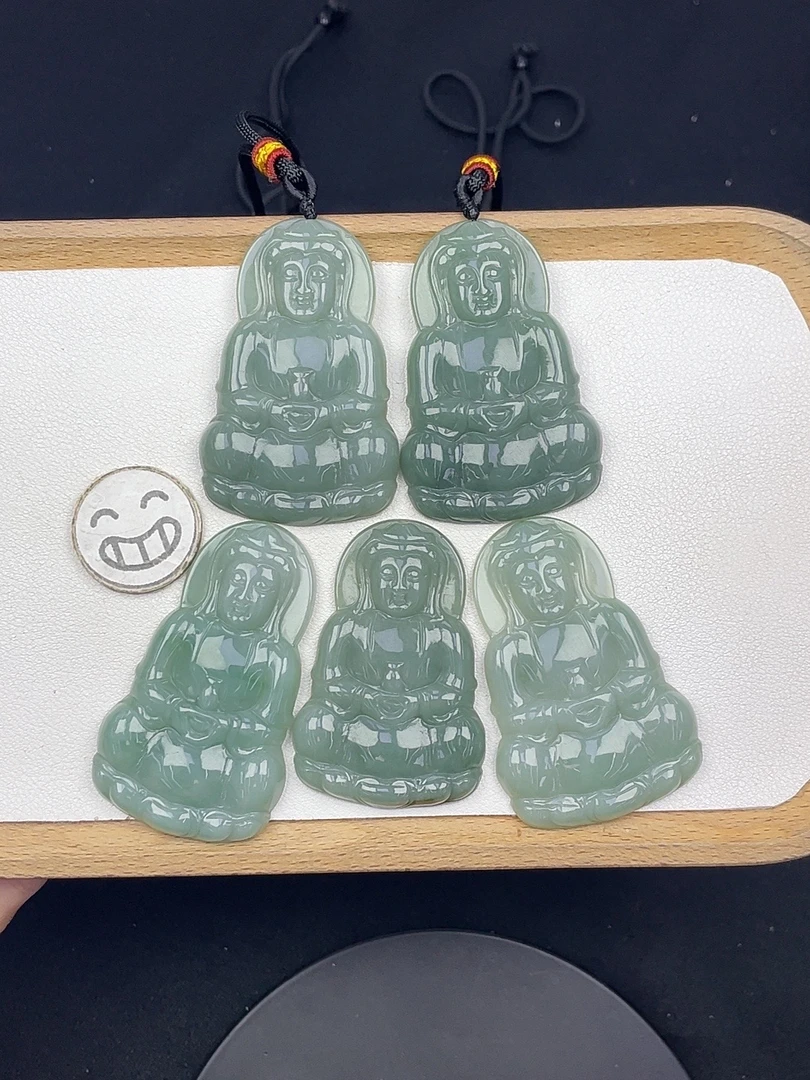 Y5A014翡翠灰绿大观音+送同款绳子（多样性发其一）