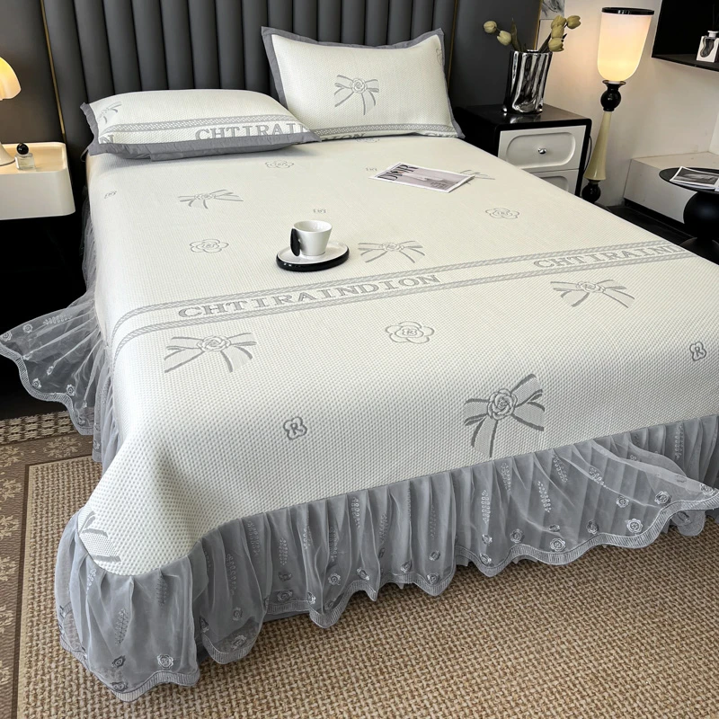 冰豆豆软凉席床裙三件套夏天凉感抗菌空调席冰丝席降温床盖席子