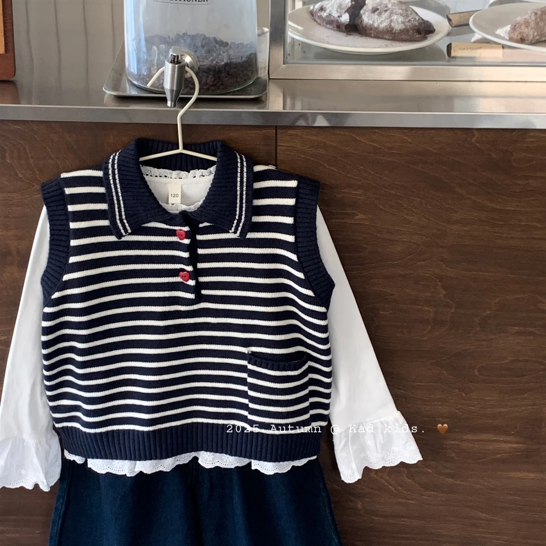 V5117-针织条纹马甲