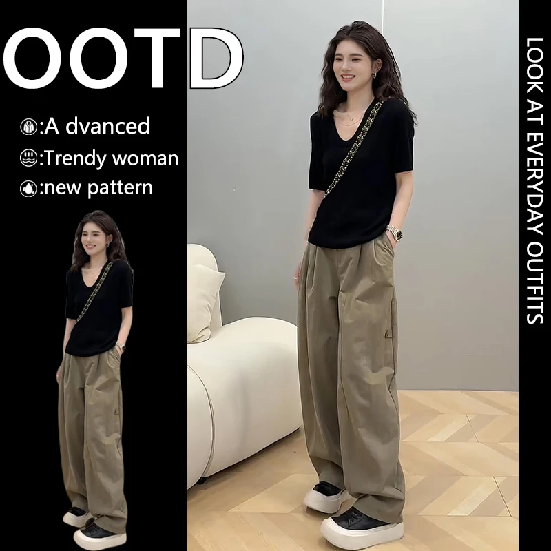 今年流行的夏装2025小个子慵懒风松弛感穿搭高级感微胖显瘦两件套