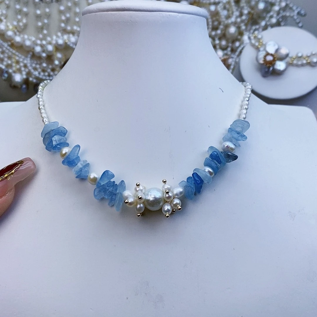 淡水珍珠颈饰银S925镶嵌