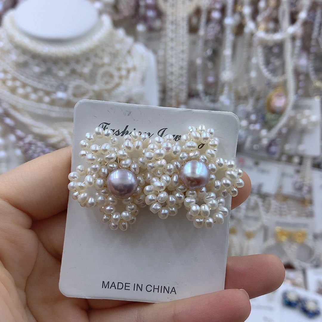 淡水珍珠银S925镶嵌项链耳饰