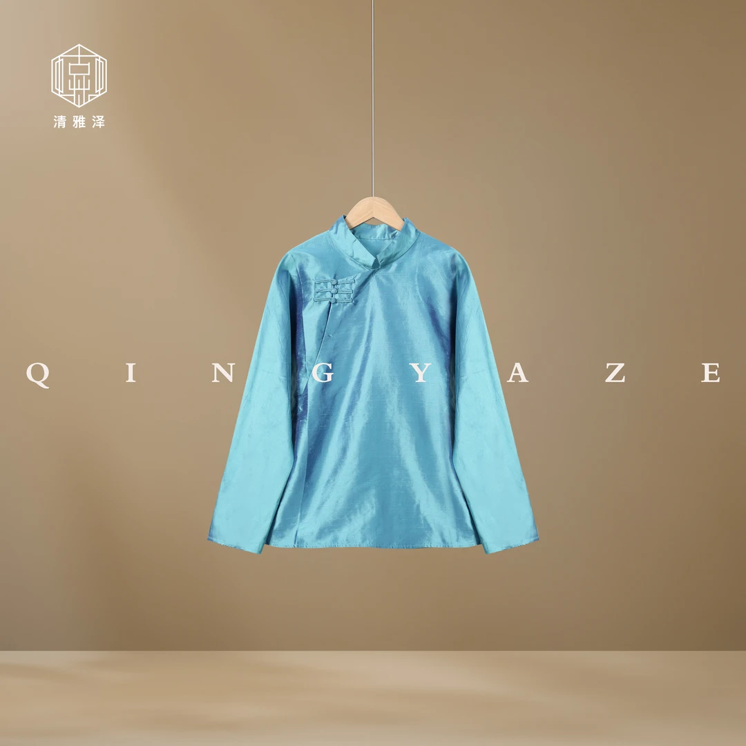 梦之蓝！绝美色织双宫丝新中式高定衬衣！GZ5268