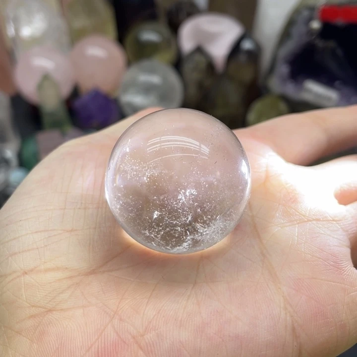 水晶珠宝半成品未镶嵌白水球4