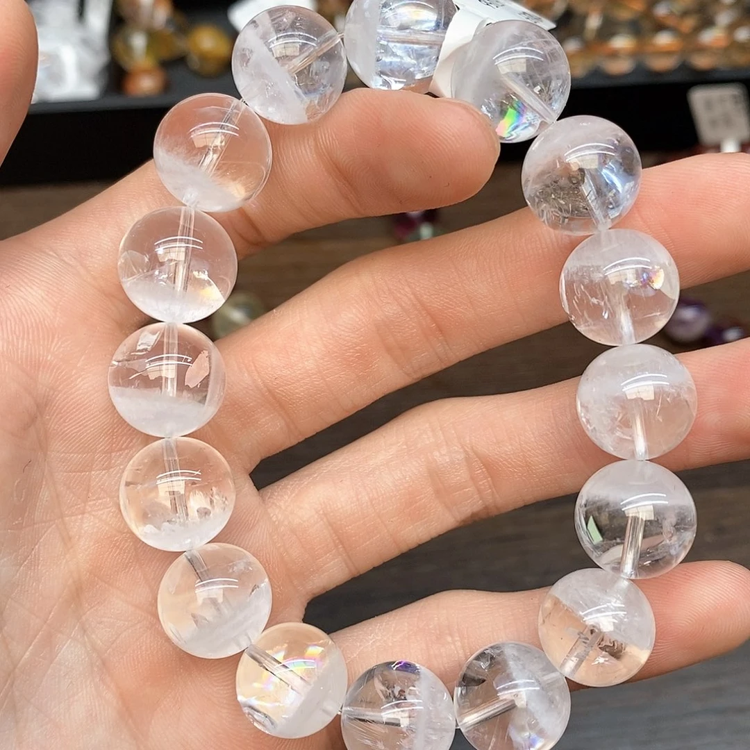 水晶手链未镶嵌22白幽灵13mm