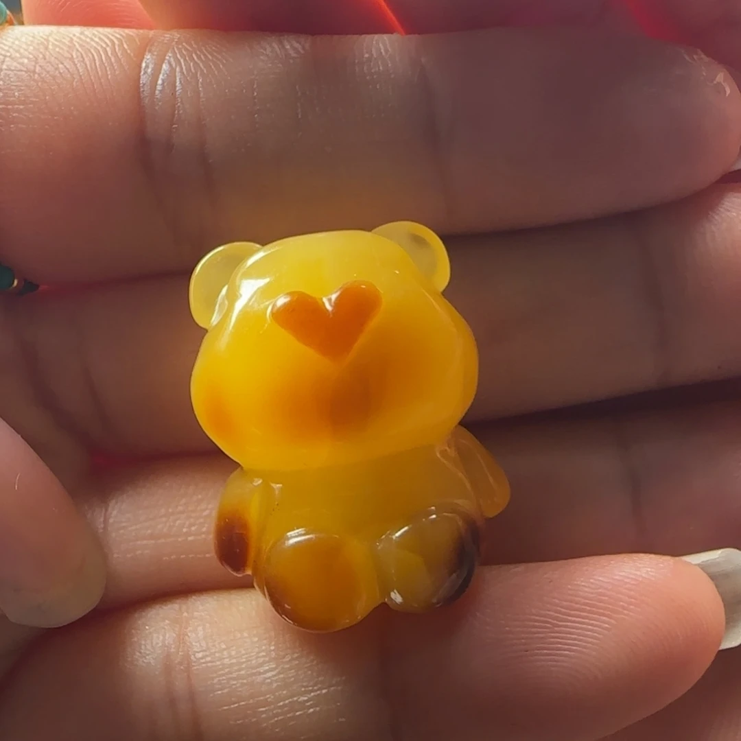 慧***慧蜜蜡未镶嵌颈饰蜜蜡俏色小熊吊坠（打孔客服备注）