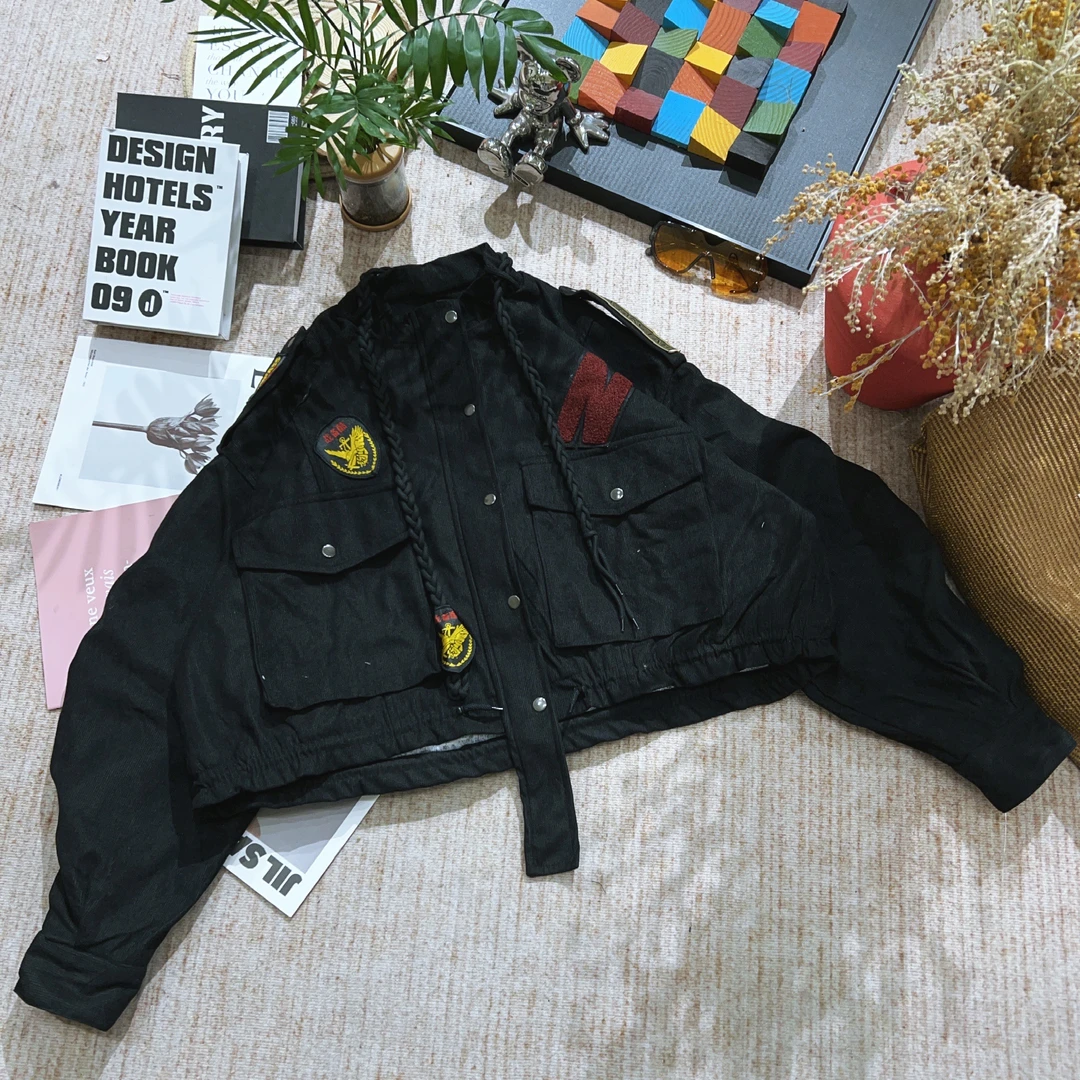 2025秋冬新款休闲宽松百搭卡通刺绣长袖厚外套1571