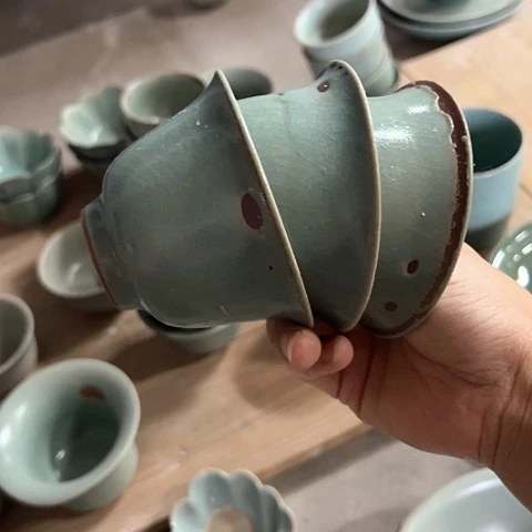汝瓷仿古瑕手工主人杯