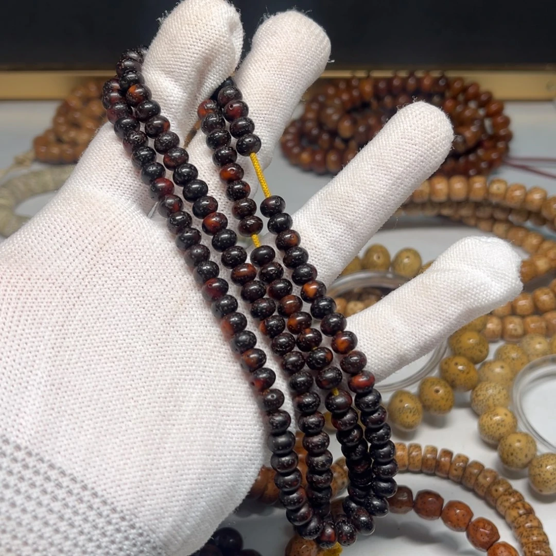 星月菩提吊坠75黑金玉化小苹果