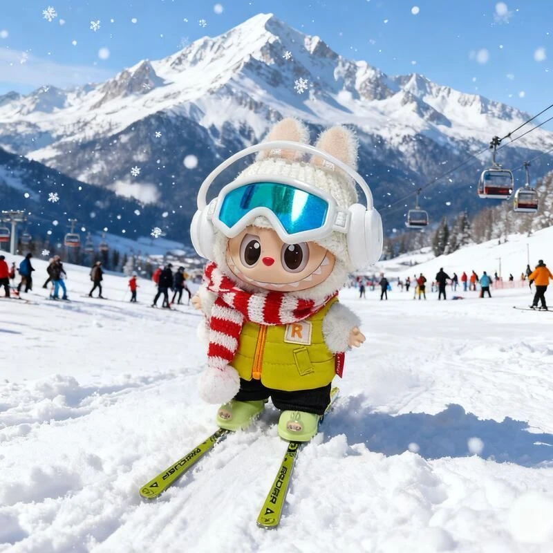 仅娃衣】一三代labubu娃衣滑雪滑板套装拉布布娃衣拉布布滑雪套装