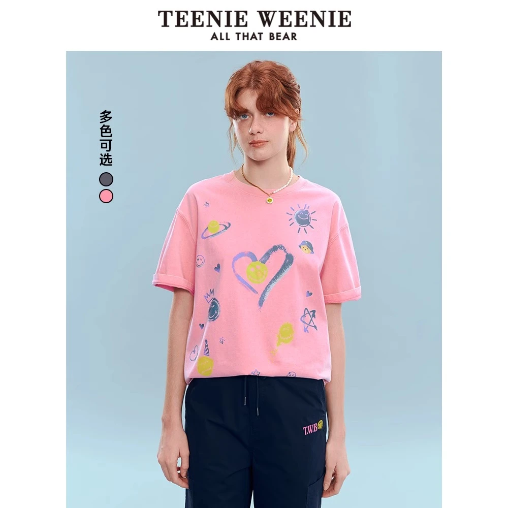 【smiley联名系列】TeenieWeenie小熊T恤25多巴胺短袖女TTRW256640N