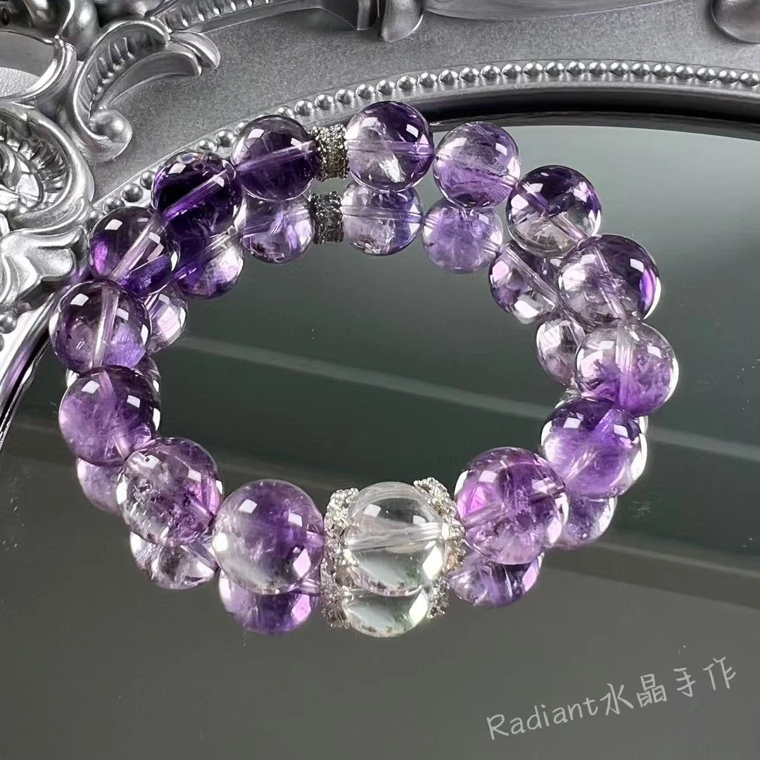 【紫气东来】莫桑紫白水晶设计款 静心明智 慧光内蕴 天然水晶文创