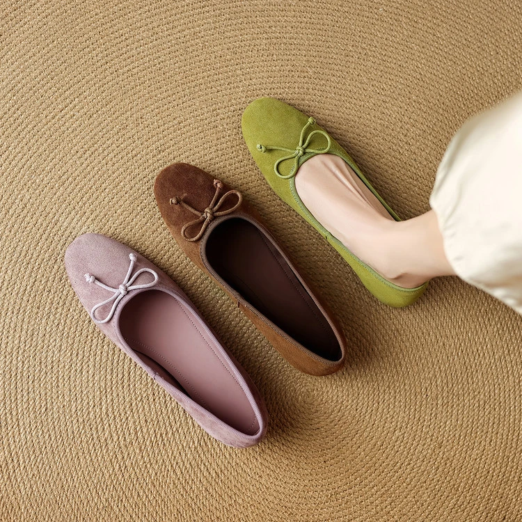 里外羊皮1cm～复古软底小香风舒适时尚气质女浅口单鞋夏季简约平跟