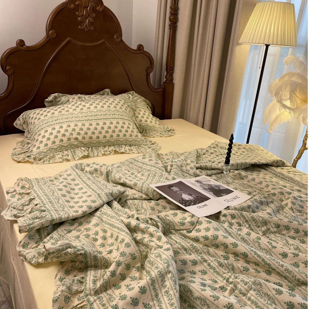 漫漫 法式全棉双层纱夏被套件A类复古夏凉被小清新波西米亚床品