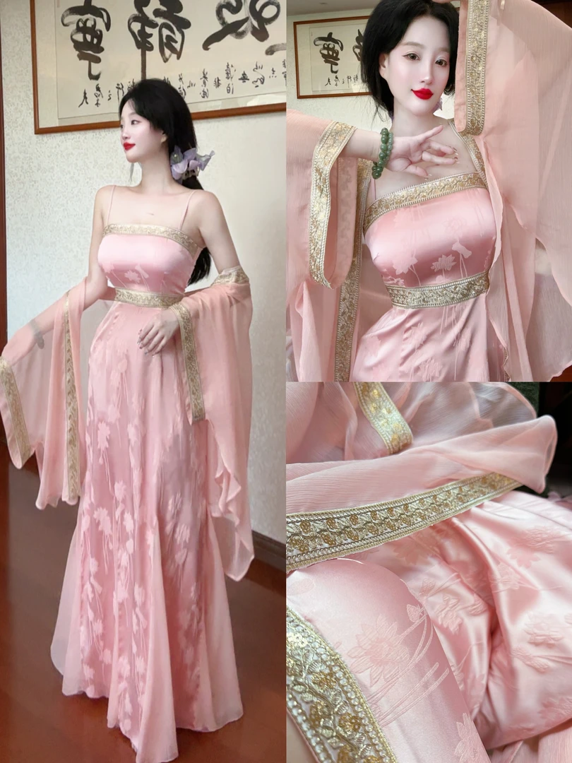 唯艳家【玉川千花】原创新中式长款古风薄款春夏上衣气质仙女裙