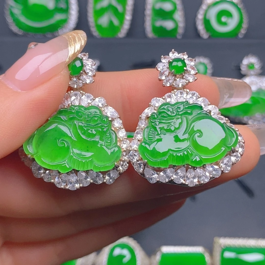 颈饰银S925镶嵌翡翠