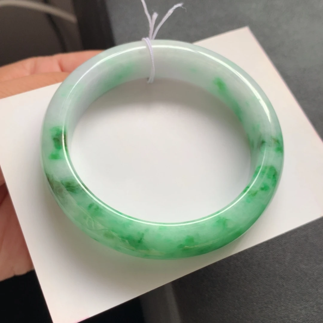 翡翠未镶嵌手镯56号53-13.3-7.9超级强推