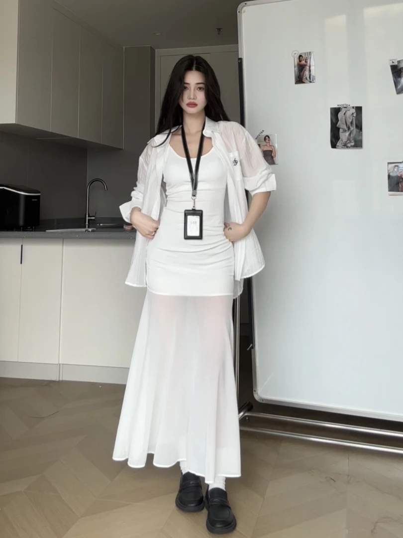 WINMIN经典通勤微透翻领衬衫女百搭长袖薄款慵懒感外套