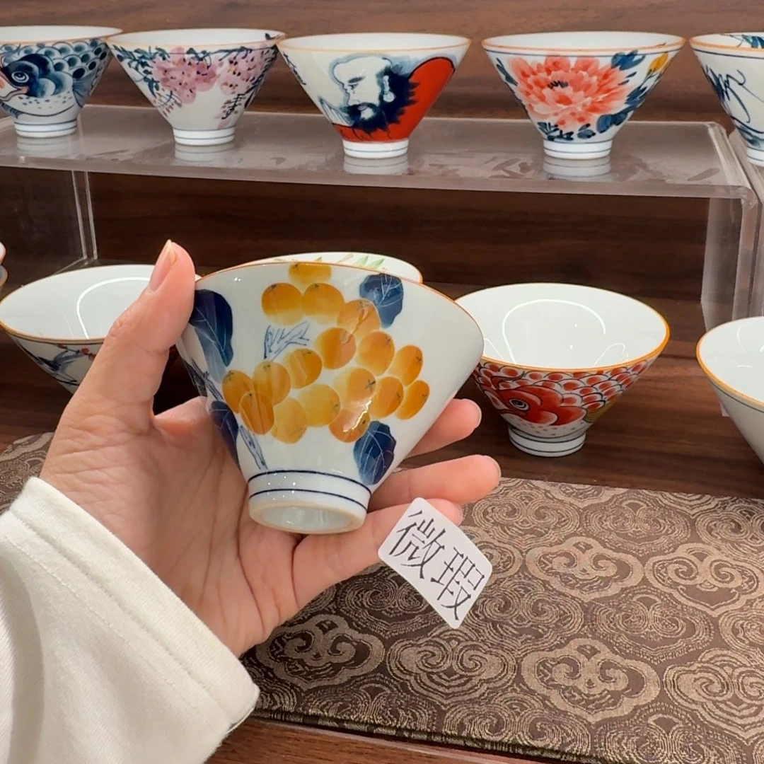 釉下手绘茶具微瑕