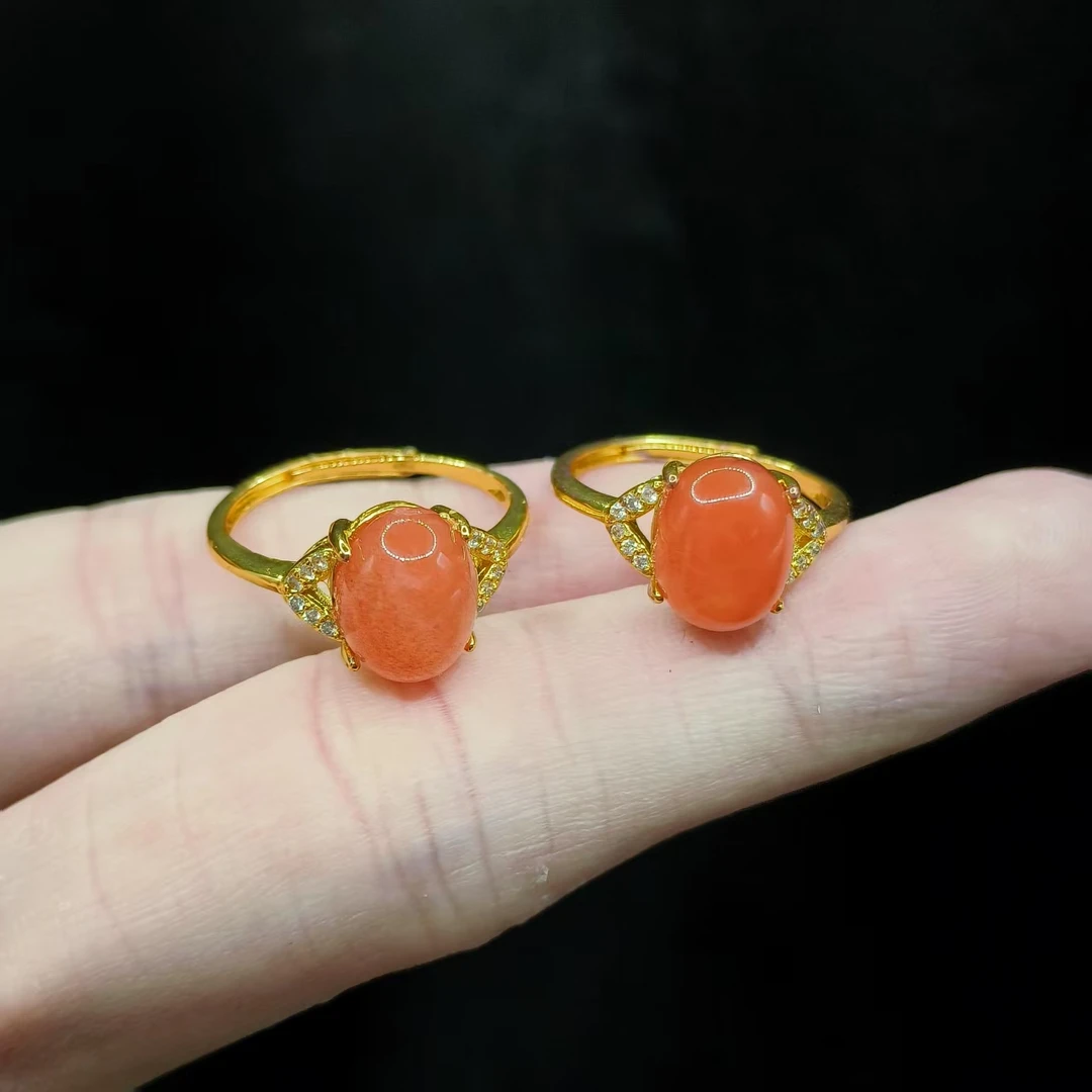 【东北哥精选】南红蛋面戒指X9【多样性发其一】约9-7mm