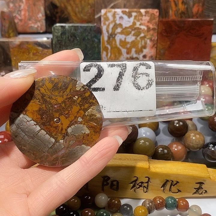 硅化玉未镶嵌天然北票树化玉吊坠