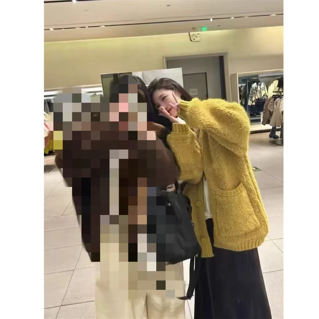 请叫我大韩 E009重工颗粒毛开衫毛衣