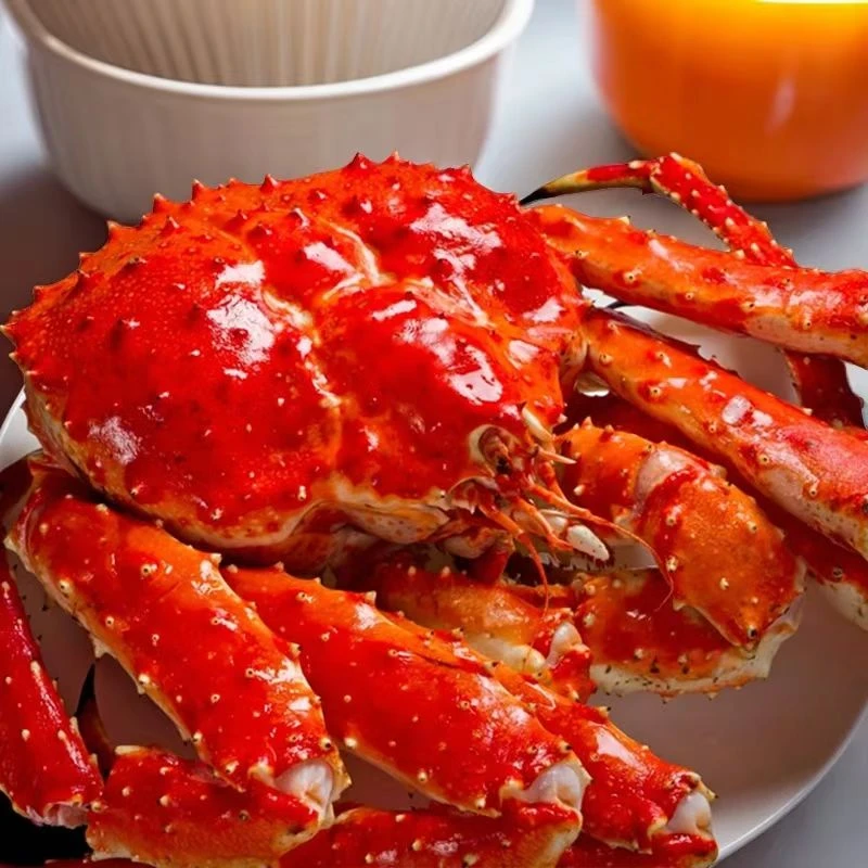【鑫鑫优选】超大鲜活红蟹帝王蟹1只(单只5斤5两/2.75kg以上)(帝王蟹越大肉质越饱满,肉多口感好,宴会必备)