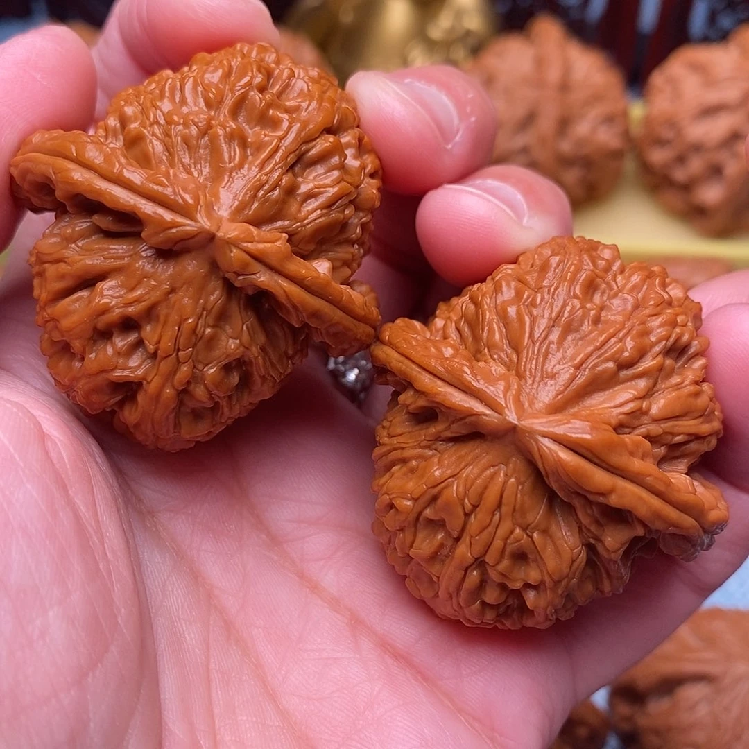 文玩核桃把件全品毕业大肚元宝桩形白狮子42尺