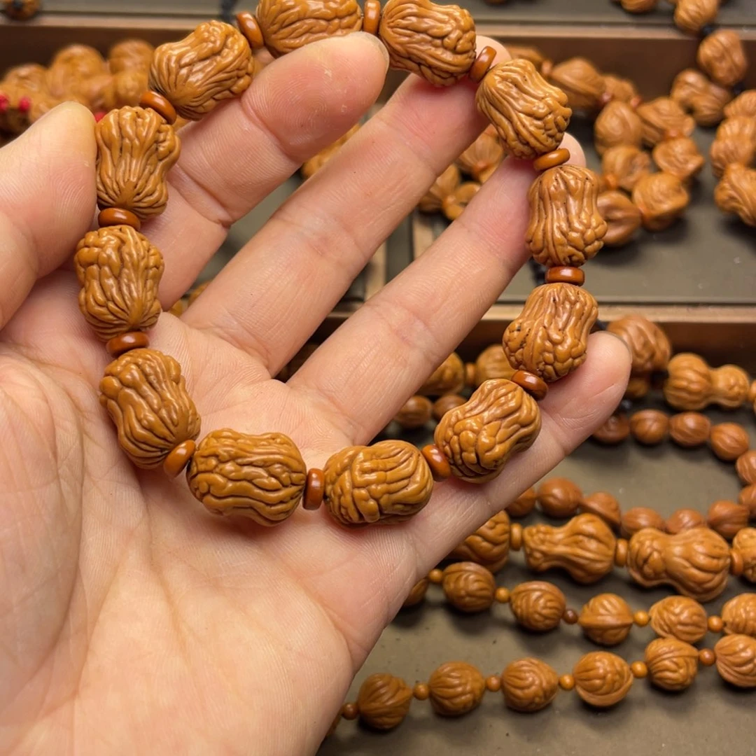 吉***意桃核手串龙纹桃核6