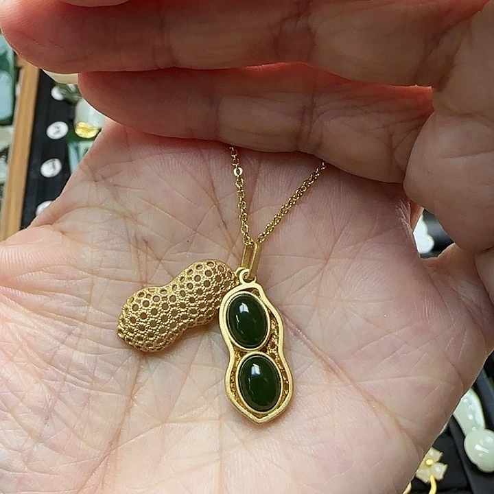 颈饰银S925镶嵌和田玉