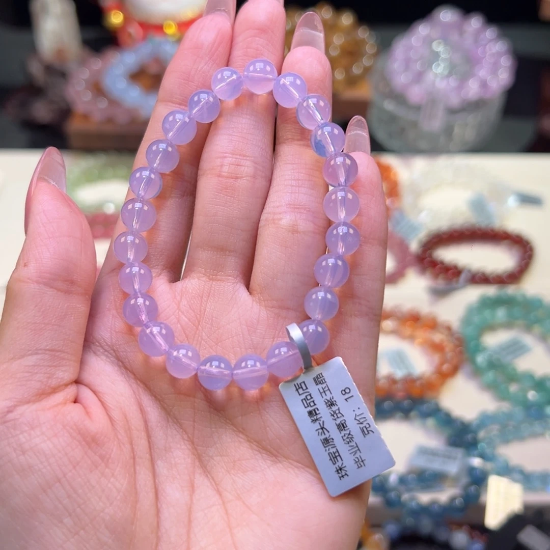 水晶手串未镶嵌此**宁7.5m毕业级高阶紫玉晶