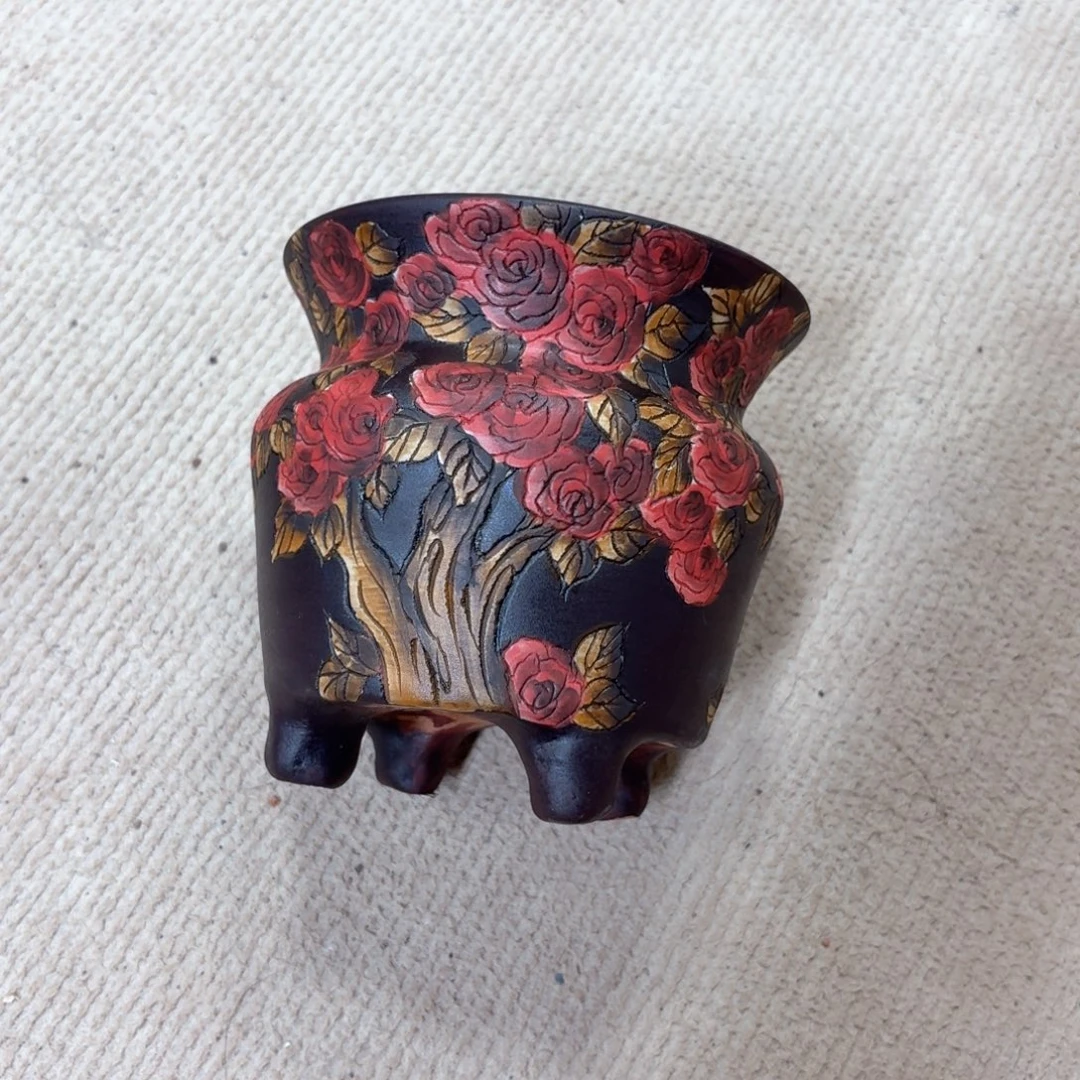 大***子紫砂花盆陶瓷多肉花盆精品