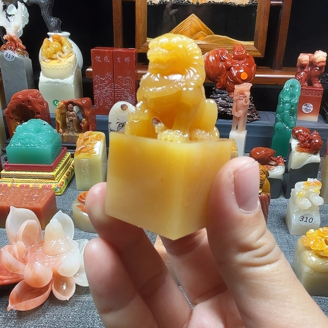 寿山石印石狮子印章8