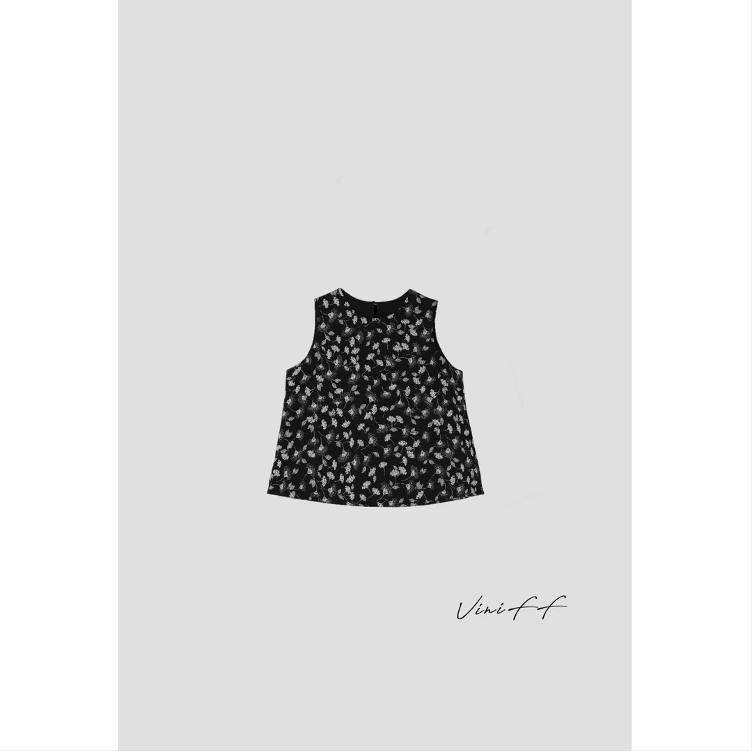 ViniFF薇妮｜夏季新款「」棉印花图案百搭圆领马甲S11084