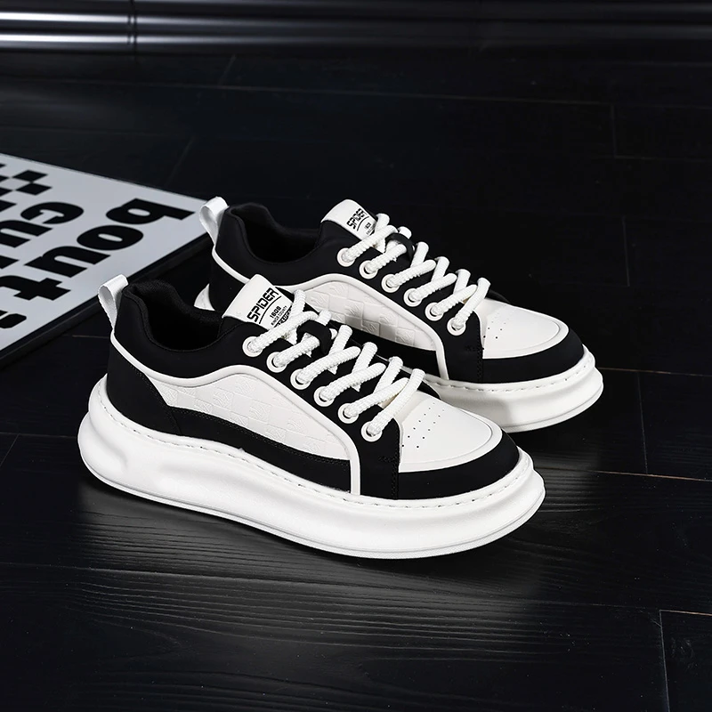 新款秋季熊猫鞋厚底夏季增高防滑透气休闲板鞋小白鞋男士大码职场