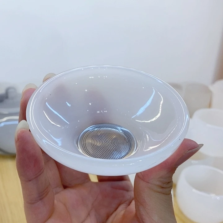 琉璃手工艺品白玉琉璃茶漏面一个
