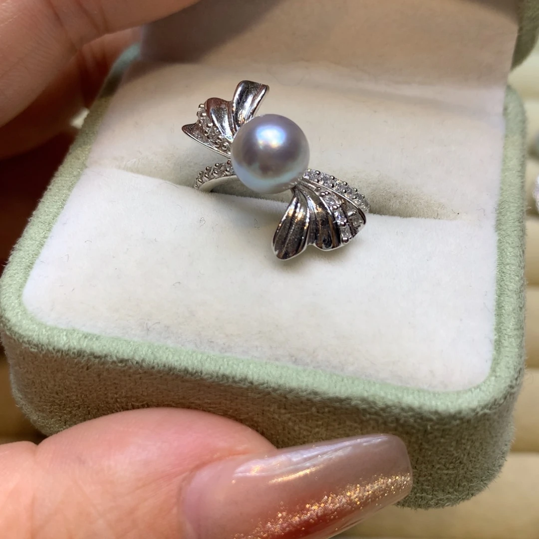 银S925镶嵌戒指海水珍珠