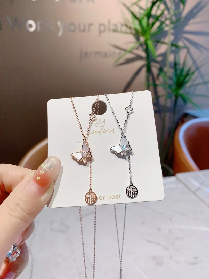 坠链均925银贝壳 925银时尚项链套链