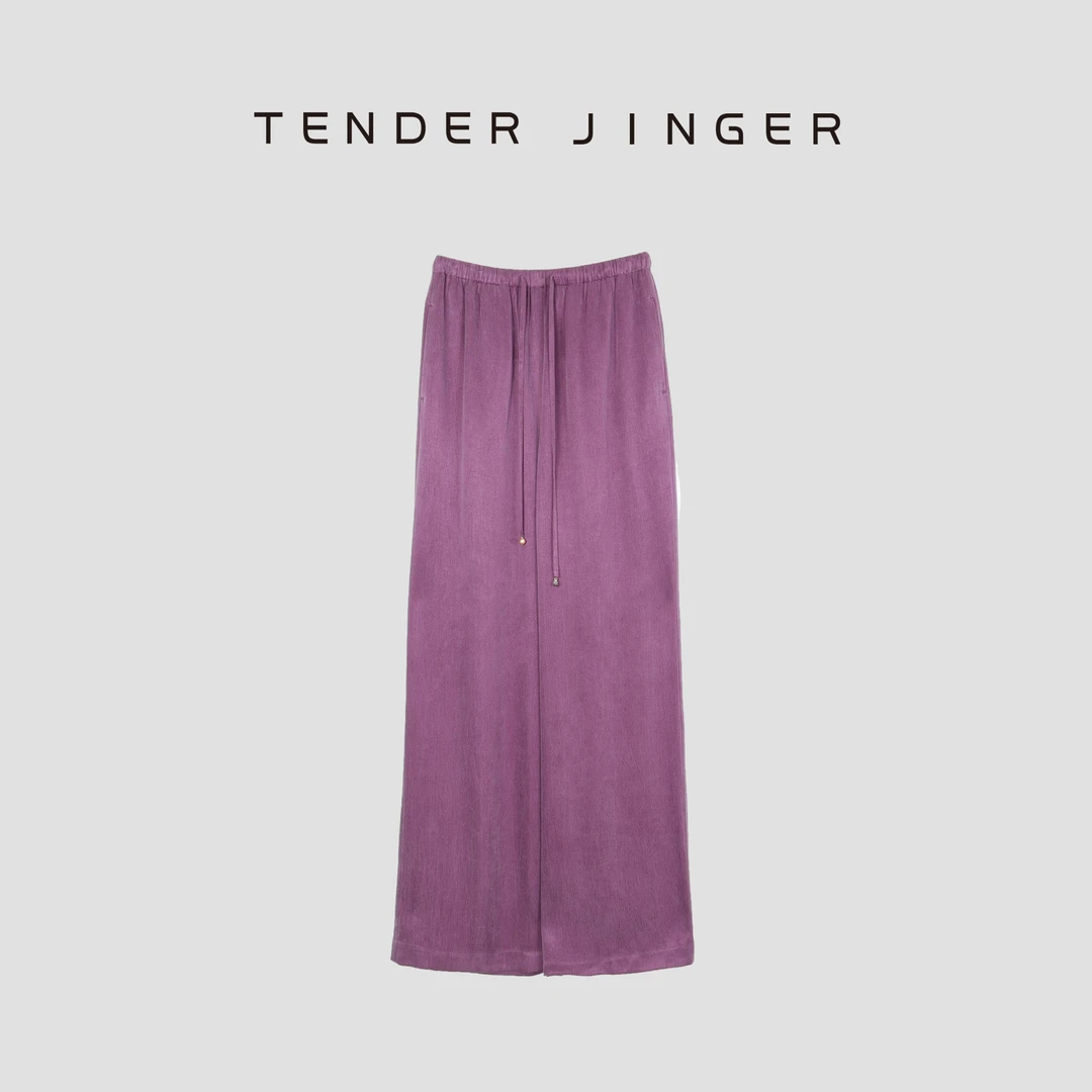 Tender Jinger【疯狂星期三】2024春夏铜氨丝直筒阔腿裤T42XSX76947