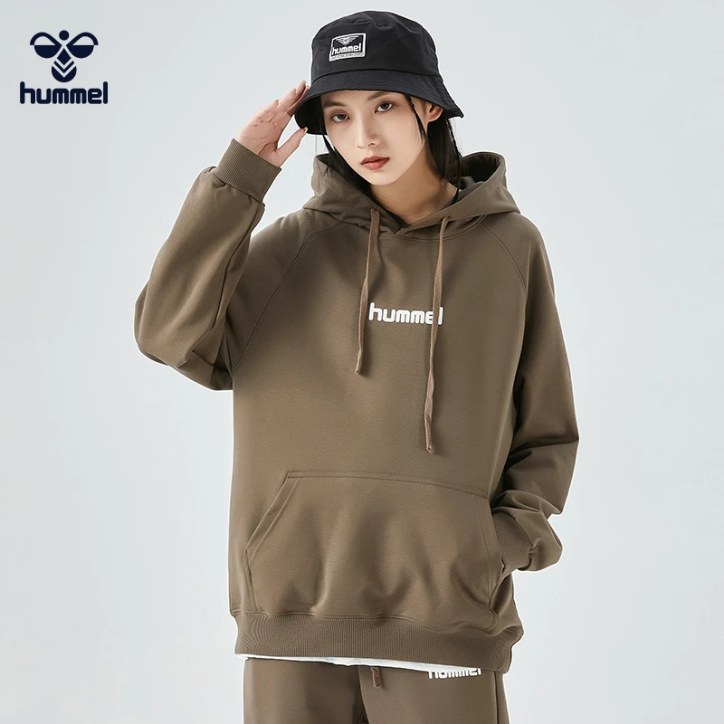 HUMMEL男女休闲运动套装春秋时尚百搭加绒潮牌连帽J224PU243-A