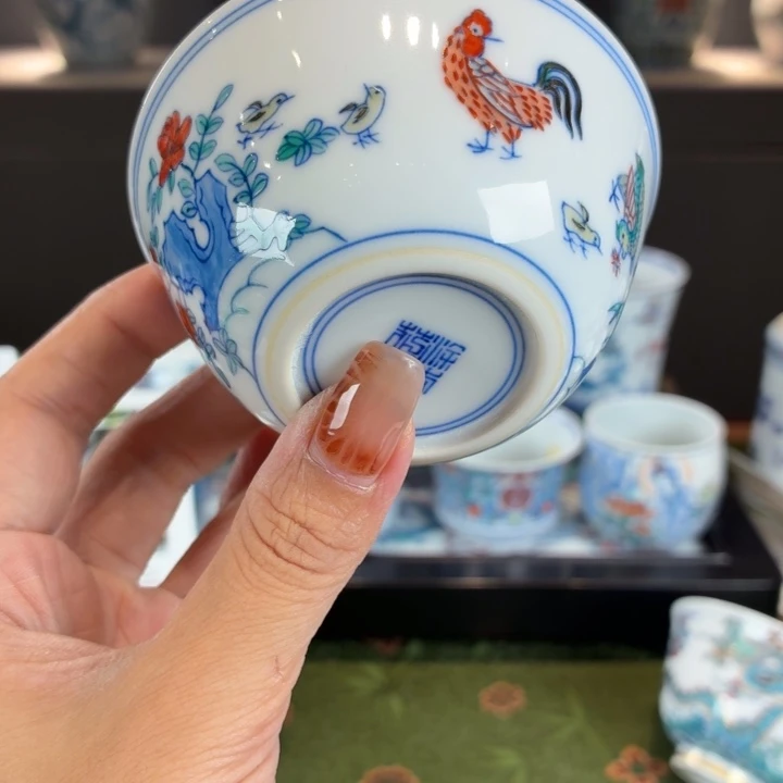 大哥专属——涂杏花斗彩鸡缸杯