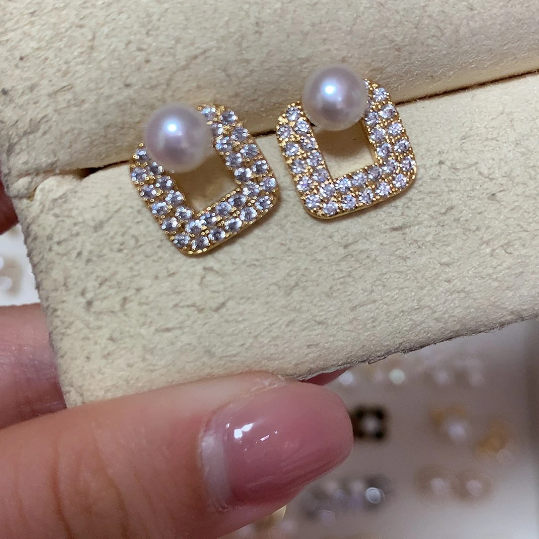 淡水珍珠耳饰合金