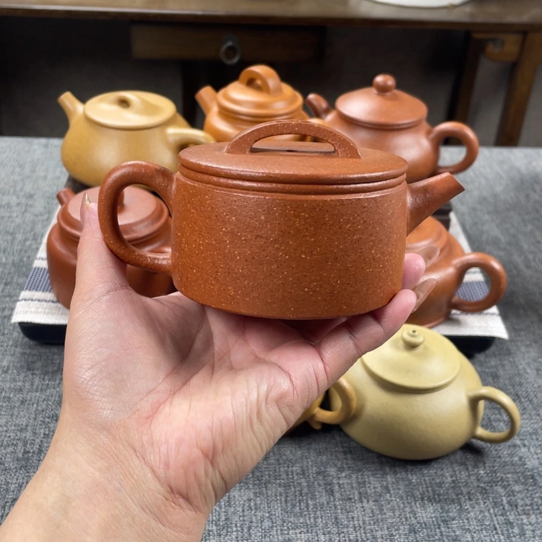 紫砂茶壶红降坡汉瓦全手30目190