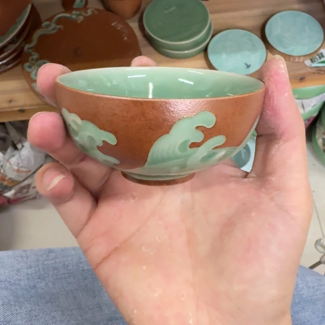 龙泉青瓷茶具微瑕6440