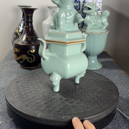 摆件陶汝瓷大象造型瓷器