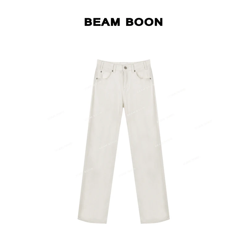 Beam Boon|【白鸽牛仔】水洗万向弹棉感舒适直筒牛仔裤