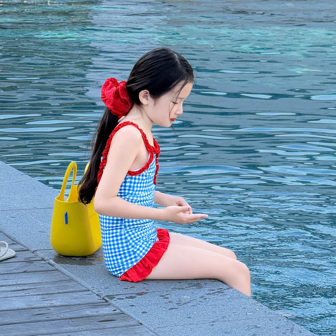女童2025泳衣夏装绝美防晒泳装甜美新款两穿连体包裙泳衣两件套潮