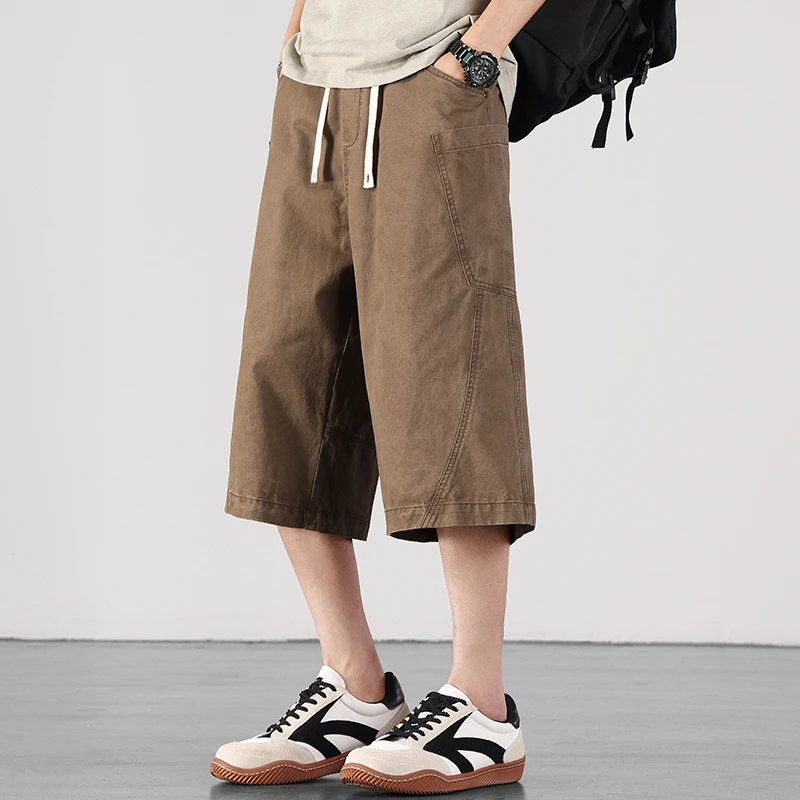 【美式痞帅七分裤】仓石一树夏季男士运动宽松直筒短裤休闲薄款中裤